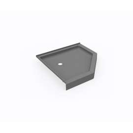SS-38NEO 38 x 38 Swanstone(R) Corner Shower Pan with Center Drain in Ash Gray