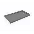 32 x 60 Swanstone(R) Alcove Shower Pan with Right Hand Drain Ash Gray, SR03260LM.203