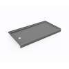 32 x 60 Swanstone(R) Alcove Shower Pan with Left Hand Drain Ash Gray, SR03260RM.203