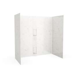 SS-60-5 30 x 60 x 60 Swanstone(R) Smooth Glue up Tub Wall Kit in Carrara