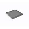 38 x 38 Performix Alcove ADA Shower Pan with Center Drain Ash Gray, ST03838.203