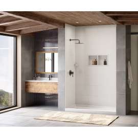TSMK72-3262 32 x 62 x 72 Swanstone(R) Traditional Subway Tile Glue up Tub Wall Kit in Mountain Mist