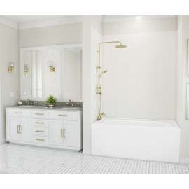 36 x 62 x 72 Swanstone(R) Traditional Subway Tile Glue up Tub Wall Kit in White, TSMK723662.010