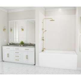 42 x 62 x 72 Swanstone(R) Traditional Subway Tile Glue up Bathtub and Shower Wall Kit in White, TSMK724262.010