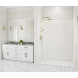 42 x 62 x 84 Swanstone(R) Traditional Subway Tile Glue up Shower Wall Kit in White, TSMK844262.010