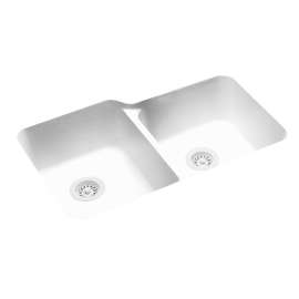 15 x 30 Swanstone(R) Undermount Double Bowl Sink in White, US03015SB.010