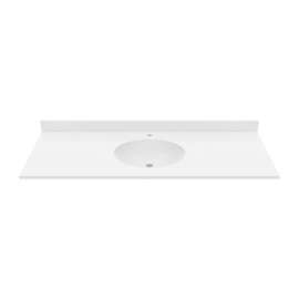 Ellipse 22 x 55 Single Bowl Vanity Top in White, VC02255.010