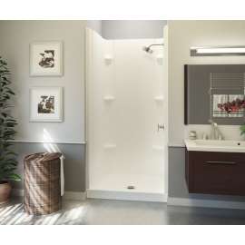 32 x 32 Veritek(TM) Pro Alcove Center Drain Four-Piece Shower in White, VP3232CS.010