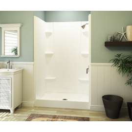 48 x 34 Veritek(TM) Pro Alcove Center Drain Four-Piece Shower in White, VP4834CS.010
