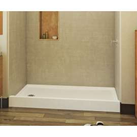 Veritek(TM) Pro Alcove Shower Pan with Left Hand Drain in White, VP6030CPANL.010