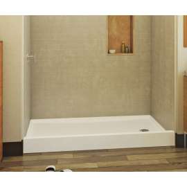 Veritek(TM) Pro Alcove Shower Pan with Right Hand Drain in White, VP6030CPANR.010