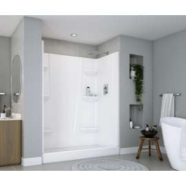 60 x 30 Veritek(TM) Pro Alcove Right Hand Drain Four Piece Shower in White, VP6030CSR.010