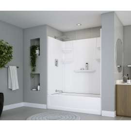 60 x 30 Veritek(TM) Pro Alcove Left Hand Drain Four Piece Tub Shower in White, VP6030CTSL.010