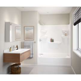 60 x 30 Veritek(TM) Pro Alcove Left Hand Drain Four Piece Tub Shower in White, VP6030CTSMAL.010