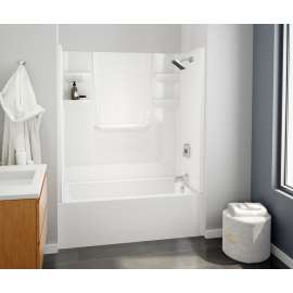 60 x 30 Veritek(TM) Pro Alcove Left Hand Drain Four Piece Tub Shower in White, VP6030CTSMMAL.010