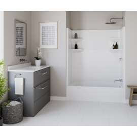 60 x 32 Veritek(TM) Pro Alcove Left Hand Drain Four Piece Tub Shower in White, VP6032CTSMM2AL.010