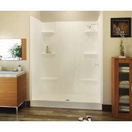60 x 34 Veritek(TM) Pro Alcove Center Drain Four-Piece Shower in White, VP6034CSA.010