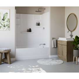 60 x 36 Veritek(TM) Pro Alcove Left Hand Drain Four Piece Tub Shower in White, VP6036CTSAL.010