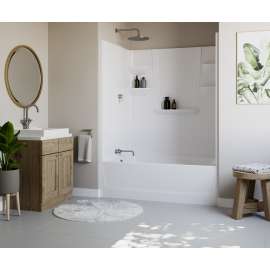 60 x 36 Veritek(TM) Pro Alcove Left Hand Drain Four Piece Tub Shower in White, VP6036CTSMAL.010