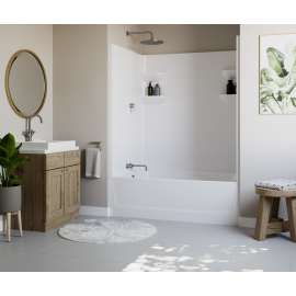 60 x 42 Veritek(TM) Pro Alcove Left Hand Drain Four Piece Tub Shower in White, VP6042CTSM2AL.010