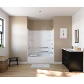 60 x 30 Veritek(TM) Pro Alcove Left Hand Drain Four Piece Tub Shower in White, VPF6030CTS2L.010
