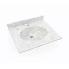VT1B1719 Ellipse 17 x 19 Single Bowl Vanity Top in Ice