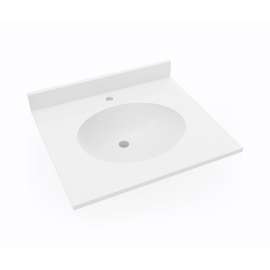 Ellipse 19 x 25 Single Bowl Vanity Top in White, VT01925.010