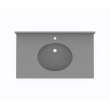 Ellipse 19 x 37 Single Bowl Vanity Top in Ash Gray, VT01937.203