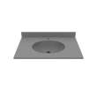 Ellipse 22 x 31 Single Bowl Vanity Top in Ash Gray, VT02231.203