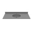 Ellipse 22 x 49 Single Bowl Vanity Top in Ash Gray, VT02249.203