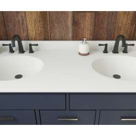Ellipse 22 x 61 Double Bowl Vanity Top in White, VT022612B.010