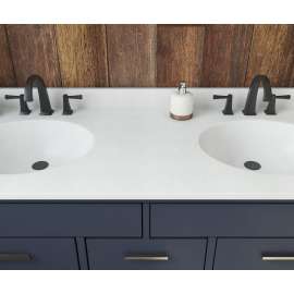 VT2B2261 Ellipse 22 x 61 Double Bowl Vanity Top in Tahiti White