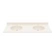 Ellipse 22 x 61 Double Bowl Vanity Top in Tahiti White, VT022612B.011