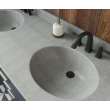 Ellipse 22 x 61 Double Bowl Vanity Top in Ash Gray, VT022612B.203