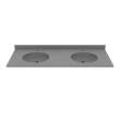Ellipse 22 x 61 Double Bowl Vanity Top in Ash Gray, VT022612B.203