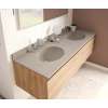 Ellipse 22 x 61 Double Bowl Vanity Top in Limestone, VT022612B.218