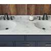 Ellipse 22 x 61 Double Bowl Vanity Top in Carrara, VT022612B.221