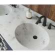 Ellipse 22 x 61 Double Bowl Vanity Top in Carrara, VT022612B.221