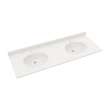 Ellipse 22 x 61 Double Bowl Vanity Top in Carrara, VT022612B.221