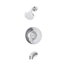 Birch Tub and Shower Trim Kit with VersaFlex Integral Diverter for Test Cap Valve