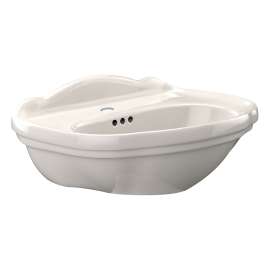 25-in Pedestal Bathroom Sink with Single Faucet Hole Drilled and Overflow, Less Pedestal in Sedona Beige