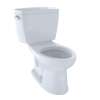 1.6 GPF Two-Piece Elongated Toilet with Single Flush and Insulated Boltdown Tank Lid in Cotton