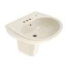 Supreme LHT241.4G#11 22-7/8-in Wall Mounted Bathroom Sink with 3 Faucet Holes Drilled, Overflow and SanaGloss Ceramic Glaze in Colonial White