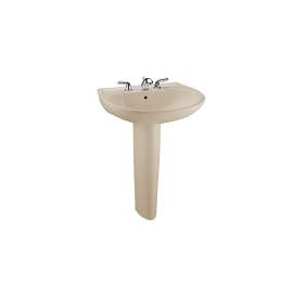 LPT242G#03 Prominence Single Hole Pedestal Lavatory with CeFiONtect in Bone