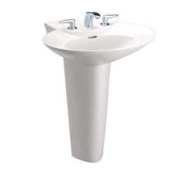 Pacifica 20-in Vitreous China Single Hole Oval Pedestal Lavatory