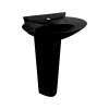 25-5/8-in Pedestal Bathroom Sink with Single Faucet Hole Drilled and Overflow, Pedestal Included in Ebony