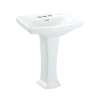 Clayton LPT780.4#01 27-in Pedestal Bathroom Sink with 3 Faucet Holes Drilled and Overflow, Pedestal Included in Cotton