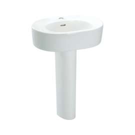 Nexus 24-In Pedestal Bathroom Sink With Single Faucet Hole