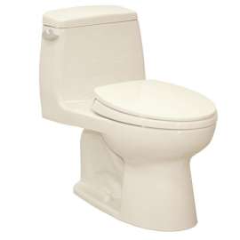 One Piece Elongated 1.6 GPF ADA Toilet with G-Max Flush System - Seat Included in Bone