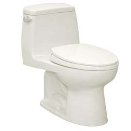 One Piece Elongated 1.6 GPF ADA Toilet with G-Max Flush System - Seat Included in Colonial White